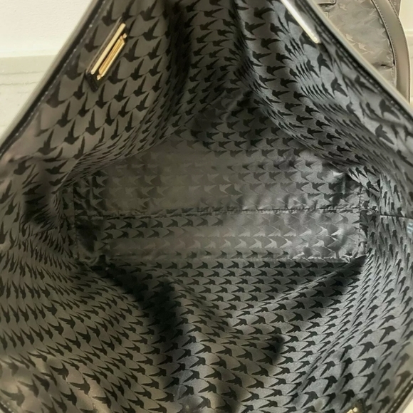 LO & SONS $578 Seville Leather 15 Tote Bag w/ 13" Inner Shell  GRAY Black - Picture 11 of 16